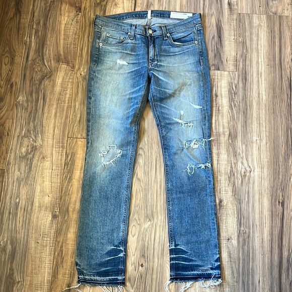 Rag & Bone Crop Jeans Ensenada Wash Raw Hem 28 - Picture 1 of 8